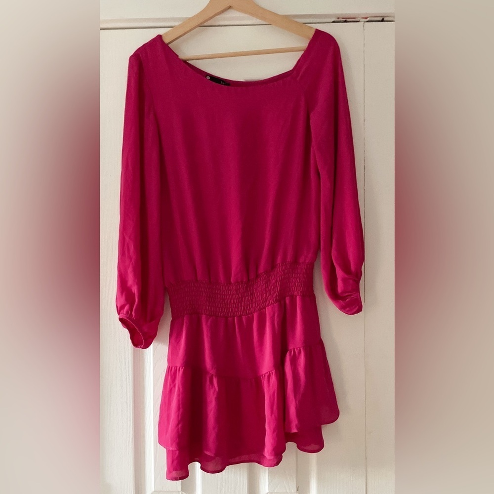 KRISA Draped Surplice Dress, Size X-Small Long Sleeve NWT‎